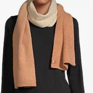 Frye and Co Dip Dye Wrap Cold Weather Scarf Beige Tan NWT